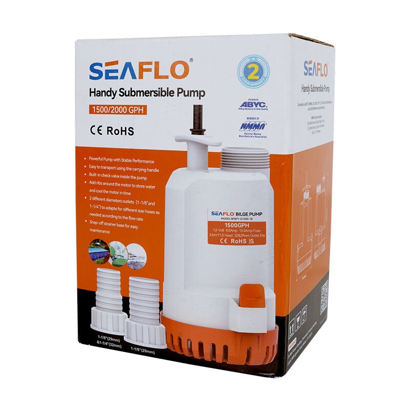 12 volt ve 24 volt Seaflo Üstten Çıkış sintine Pompası