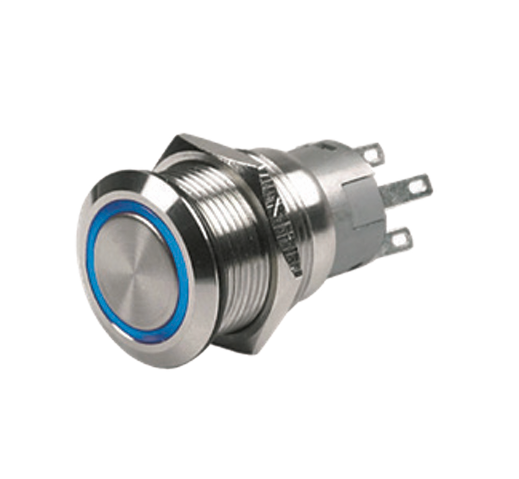 Krom Buton  Mavi Led li  On / Off Düğme